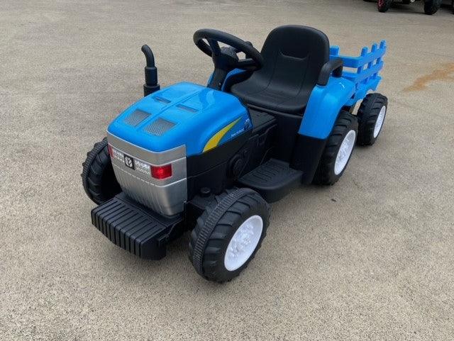 12 V LICENSED ELECTRIC TRACTOR HOLLAND T7 KIDS RIDE ON CAR BLUE