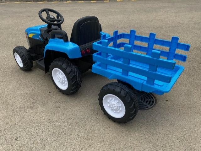 12 V LICENSED ELECTRIC TRACTOR HOLLAND T7 KIDS RIDE ON CAR BLUE