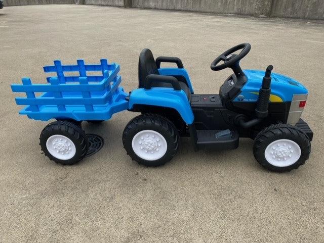 12 V LICENSED ELECTRIC TRACTOR HOLLAND T7 KIDS RIDE ON CAR BLUE