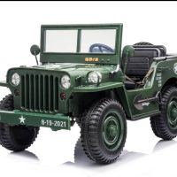 12V 4WD JEEP MILITTARY CAR ON RIDE GREEN